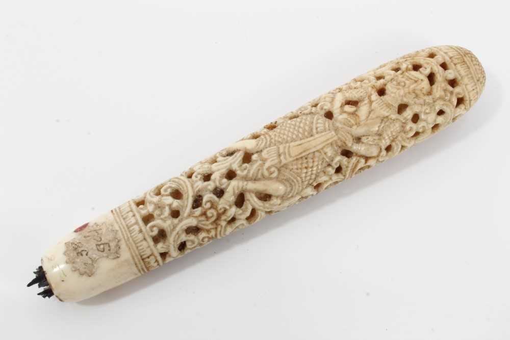 19th century Burmese ivory knife handle - Bild 6 aus 12