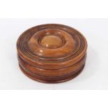 Carved wooden lidded box - ‘Piece of H.M. Ship Gibraltar’