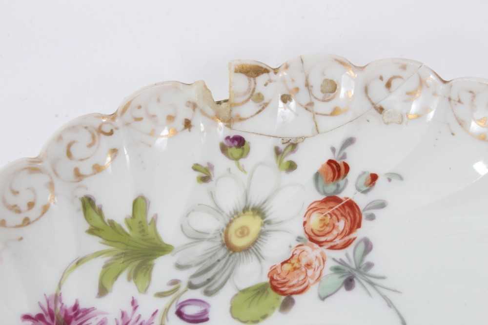 Dresden china tea service, c.1920, of fluted form, painted with floral sprays, including ten coffee - Image 14 of 33