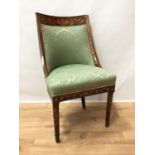 19th century Dutch marquetry tub chair