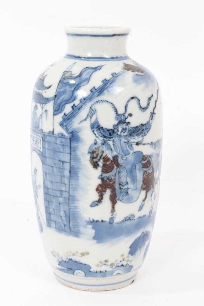 Chinese blue and red Kangxi vase - Image 2 of 10