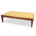 David Linley sycamore and metal inlaid coffee table