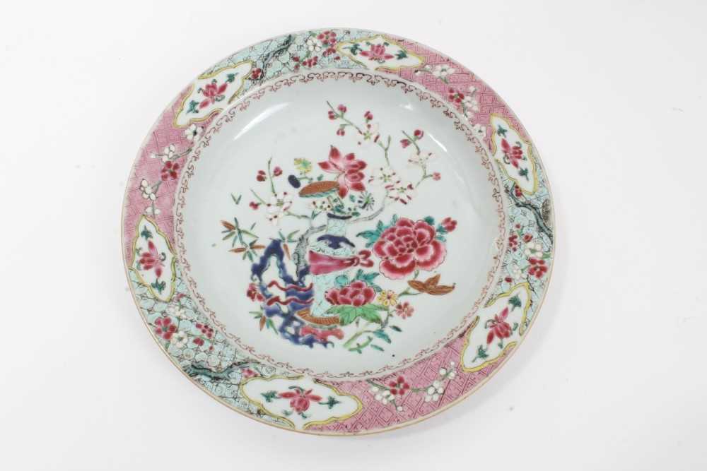 Set of four 18th century Chinese famille rose export porcelain dishes, Yongzheng/Qianlong period, ea - Image 2 of 20