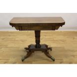 Regency rosewood card table