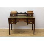 Edwardian rosewood and marquetry inlaid desk