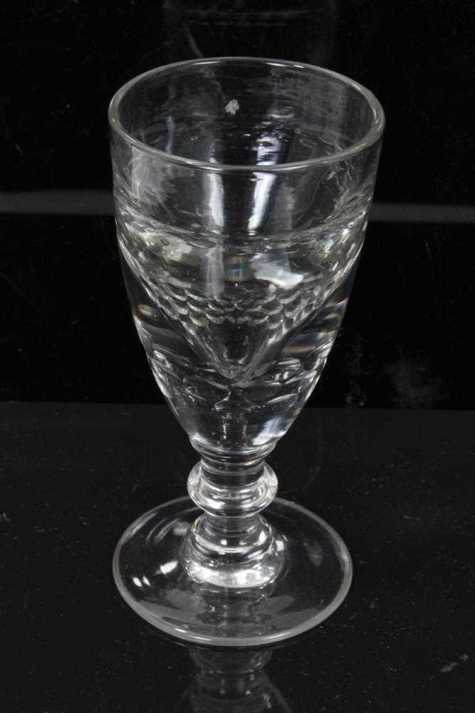 Group of 18th and 19th century English glassware, including a cut glass goblet, two goblets with lem - Image 5 of 9