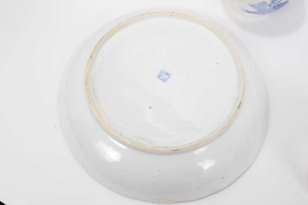 A Miles Mason blue printed teapot stand, impressed mark, and other blue printed items - Image 4 of 28