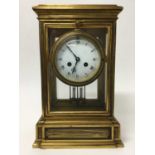 19th century French four glass mantle clock in gilt brass case