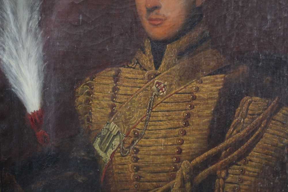 19th century oil on canvas- portrait of a gentleman in uniform, in gilt frame - Image 6 of 20