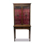 Good quality Edwardian Neoclassical Revival mahogany cabinet on stand