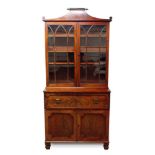 Early 19th century mahogany secretaire bookcase