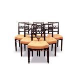 Set of six Regency mahogany ball and bar back dining chairs