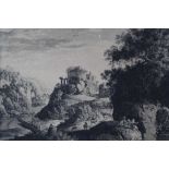 Rev. A. Brand, late 18th/early 19th century pen and ink drawing - extensive Classical landscape with