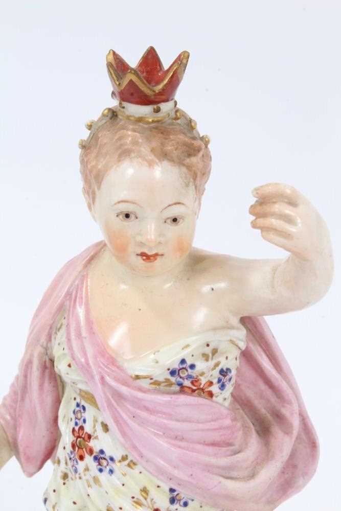 Two Derby porcelain figures emblematic of the continents, c.1800, to include Europe and America, ins - Image 4 of 18