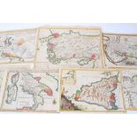 Small group of 17th and 18th century hand coloured maps