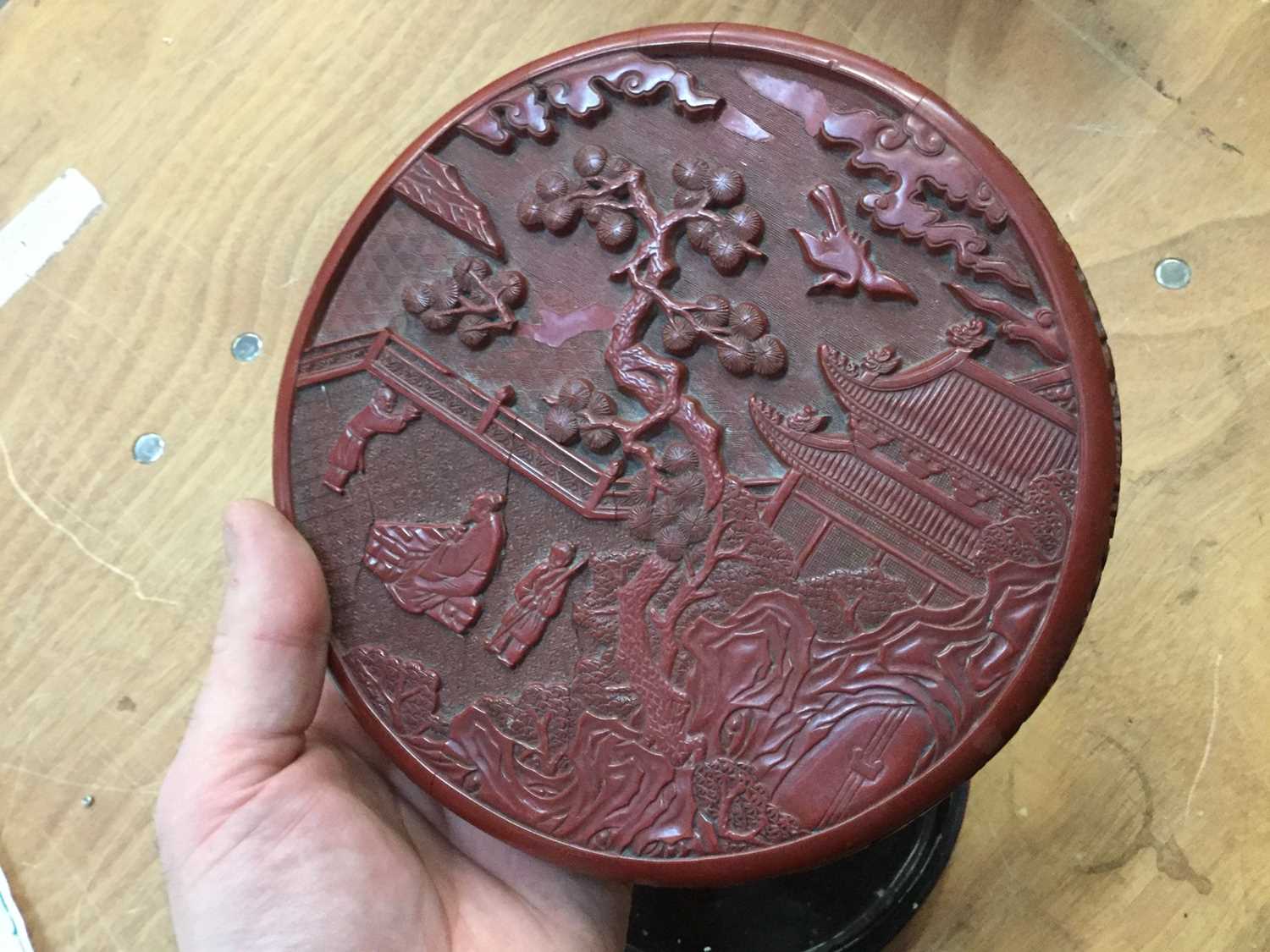 Chinese cinnabar lacquer box and cover - Bild 20 aus 38