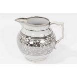Pearlware glazed silver resist jug, c.1810-20