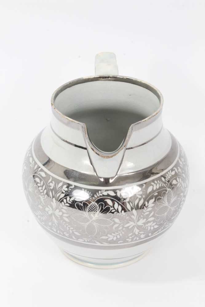 Pearlware glazed silver resist jug, c.1810-20 - Image 2 of 6