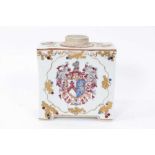 Large Samson Armorial Chinese-style porcelain tea caddy