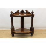 Rosewood two tier corner whatnot