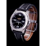Contemporary Gentleman's Breitling Aerospace E79362 Titanium cased wristwatch on brown leather Breit