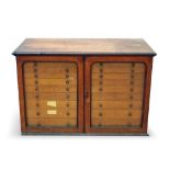 Victorian oak double-banked collectors cabinet