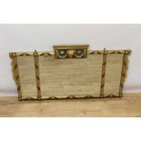 Edwardian giltwood triple plate overmantel mirror