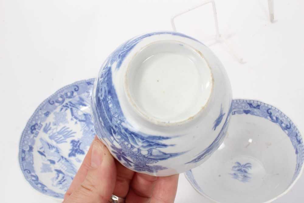 A Miles Mason blue printed teapot stand, impressed mark, and other blue printed items - Image 7 of 28