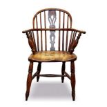 19th century ash and elm Windsor chair
