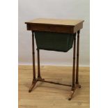 George IV bird’s eye maple sewing table