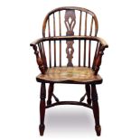 19th century ash and elm Windsor chair