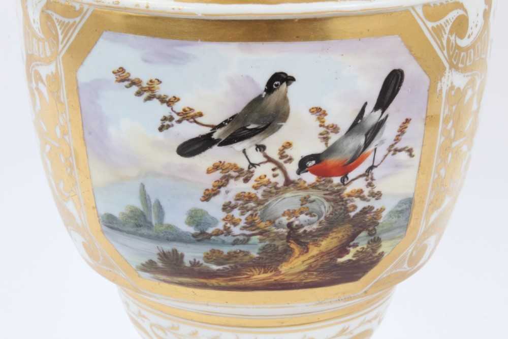 Derby vase, probably painted by Dodson, circa 1820, now mounted as a table lamp - Image 3 of 7