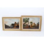 Good pair of 18th century paintings on glass