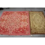 French Aubusson style rug together with another rug
