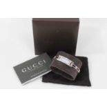 Ladies Gucci stainless steel bracelet watch with mother of pearl rectangular dial and diamond dot ho