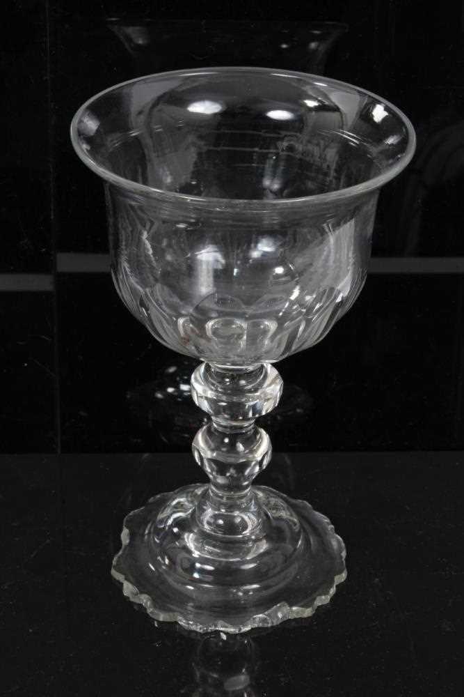 Group of 18th and 19th century English glassware, including a cut glass goblet, two goblets with lem - Image 2 of 9