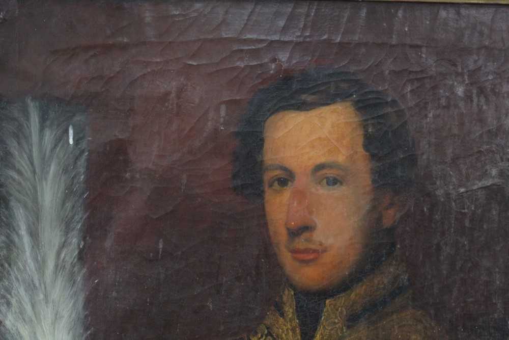 19th century oil on canvas- portrait of a gentleman in uniform, in gilt frame - Image 3 of 20
