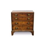 George III mahogany chest of four drawers.