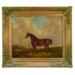 19th century school oil on canvas, Horse in a landscape