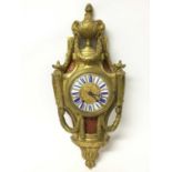Good quality 19th century French Louis XVI revival ormolu cartel clock with rams head, urn and acant