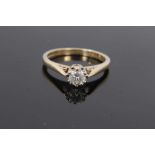 9ct gold diamond single stone ring