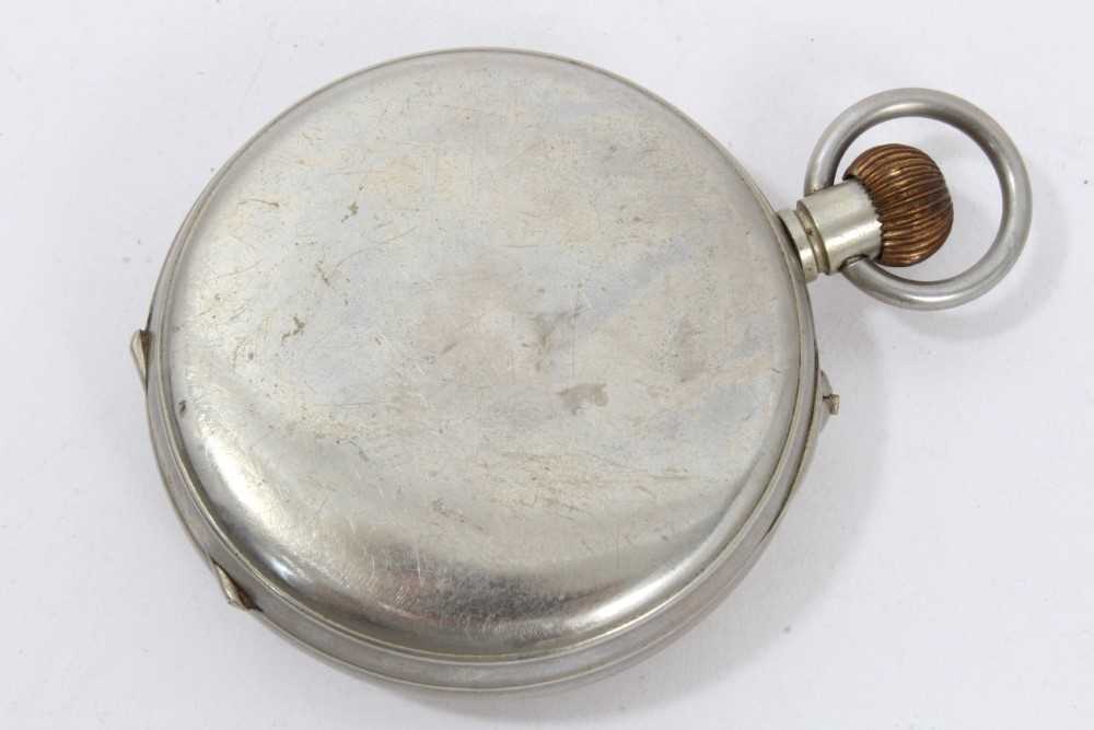 Goliath pocket watch, full hunter fob watch on chain, three other pocket watches and three watch cha - Image 10 of 13