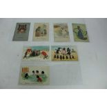 Postcards - Cats by Louis Wain including Brown Tabby Cat, An Amateur Reciter, It is Nice and Cool he