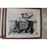 Group of four large black and white PGA Tour photographs including Jack Nicklaus (signed), Harvey Pe