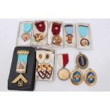 Masonic jewels to include a silver gilt and enamel jewel for the Cockfosters Lodge, silver Adair Lod