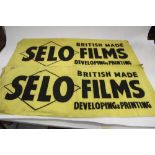 Three Pre War Selo British Made Films Developing & Printing cloth Banners