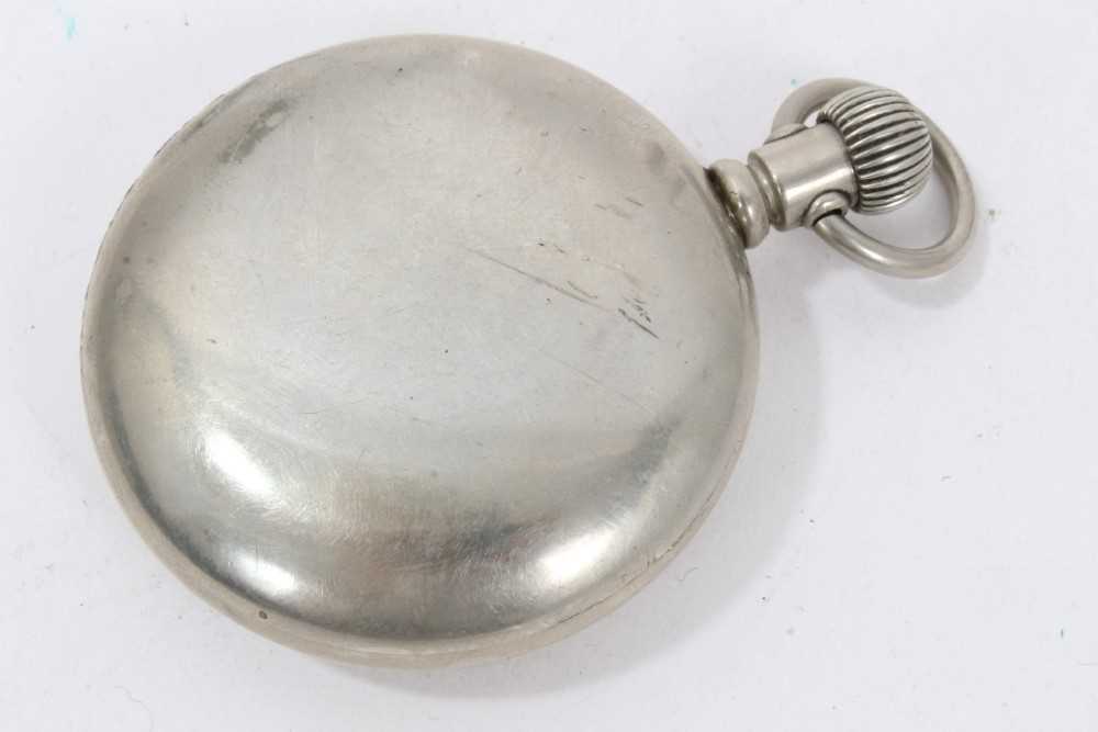 Goliath pocket watch, full hunter fob watch on chain, three other pocket watches and three watch cha - Image 8 of 13