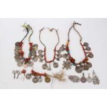 Three old Eastern coin necklaces