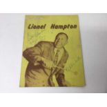 1956 Lionel Hampton concert programme signed by band members