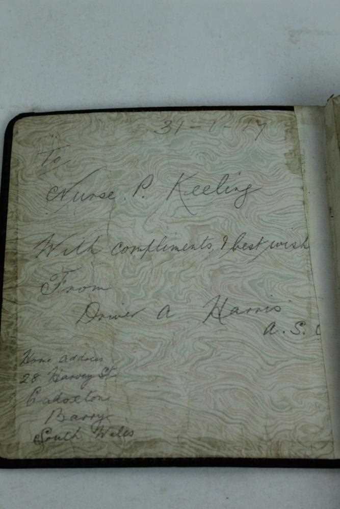 WW1 Nurse's autograph album belonging to Nurse Phyllis Keeling Earls Voluntary Aid Detachment (VAD)